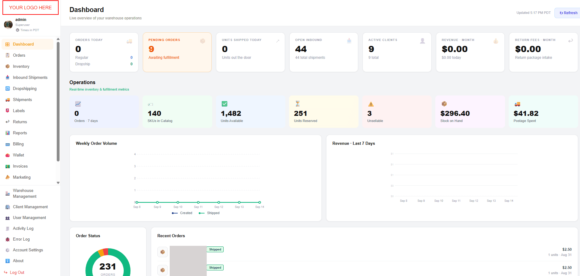 FloorStack dashboard